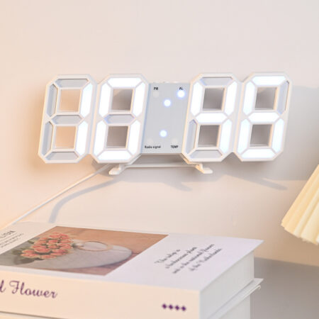 Creative multi-functional 3d clock led digital clock cross-border Japanese electronic clock living room wall clock indoor temperature clock